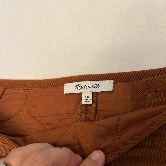 MADEWELL BROWN QUILTED COTTON  MINI SKIRT 10 - Picture 11 of 16